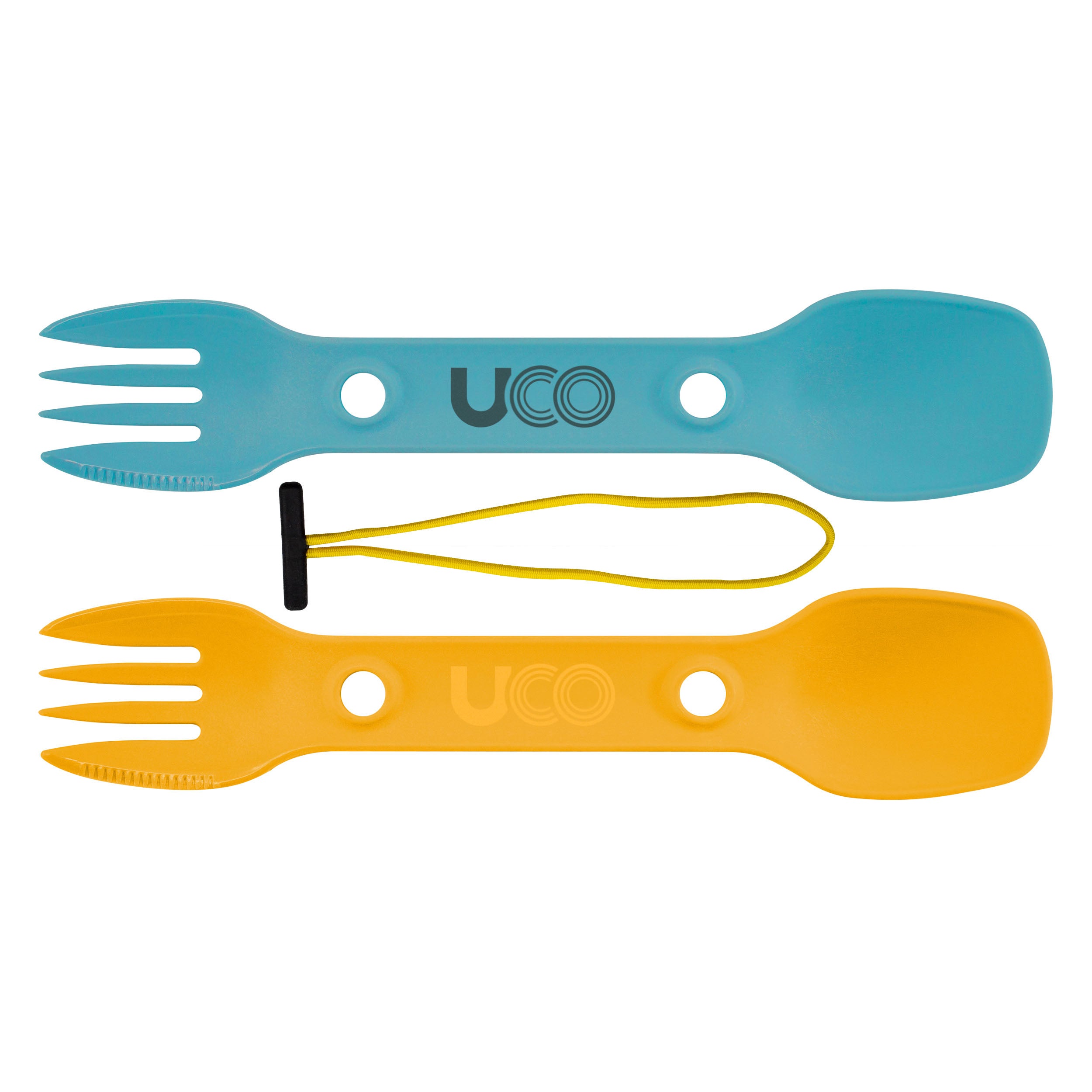 Utility Spork 2Pk with cord Gold + Sky Blue